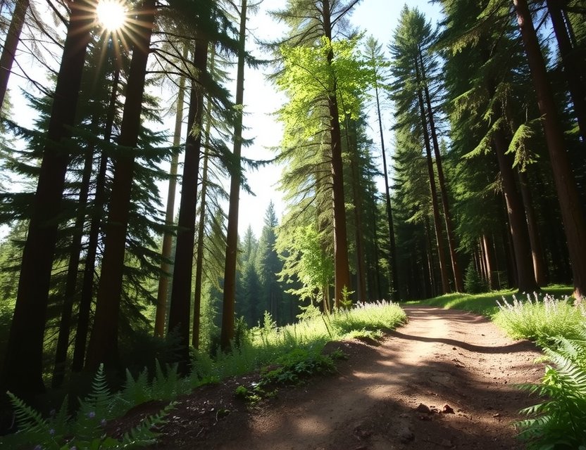 Scenic forest trails near Playriteb Farm for hiking in rural Germany